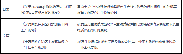 2020-2021年各省市生物质亚美体育相关政策